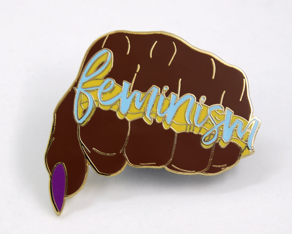 Feminism Brass Knuckle Enamel Pin