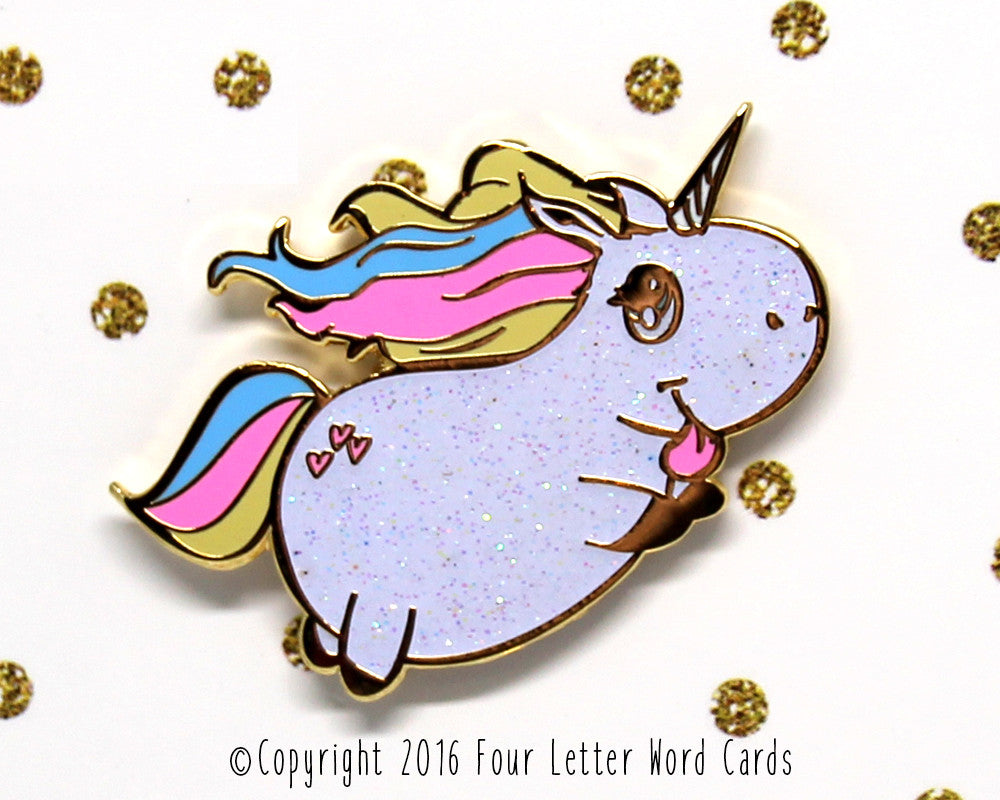 Glitter Unicorn Enamel Pin
