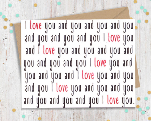I love you and you - Polyamorous Greeting Card