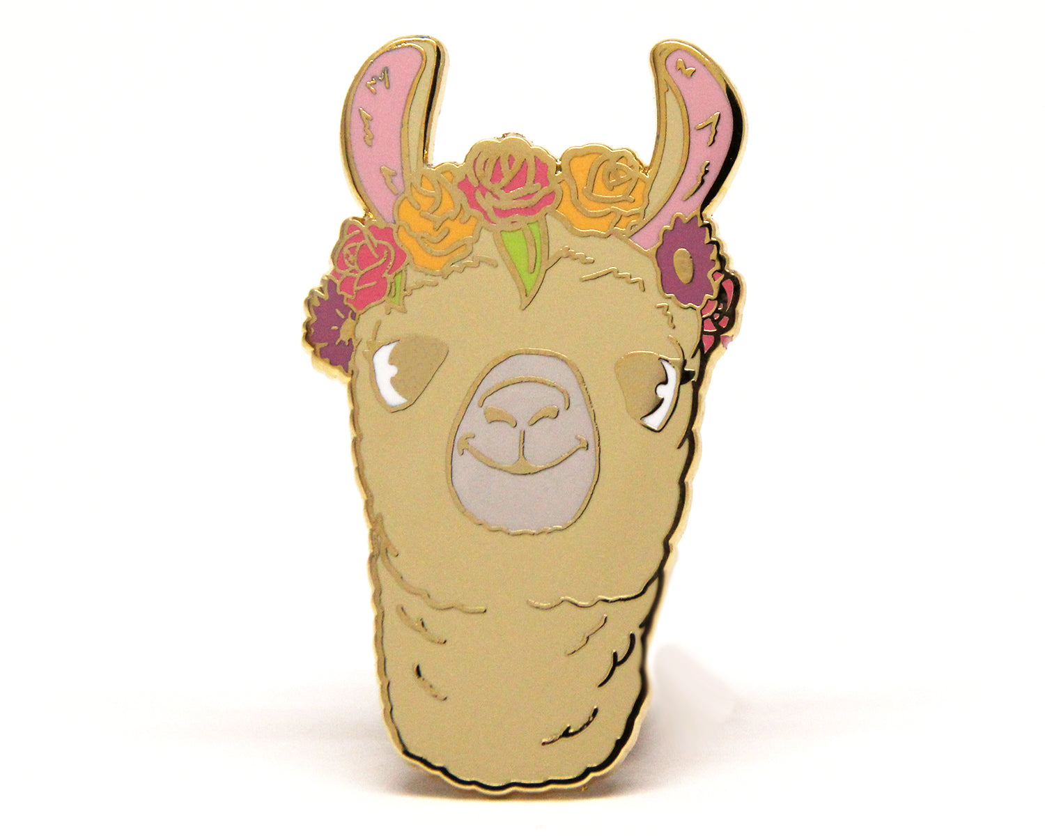 Llama Flower Crown Enamel Pin