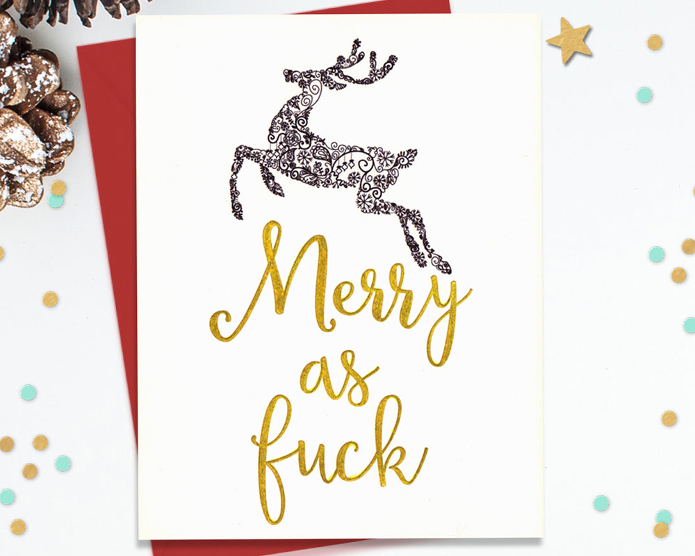 Merry As Fuck - Funny Christmas Cards