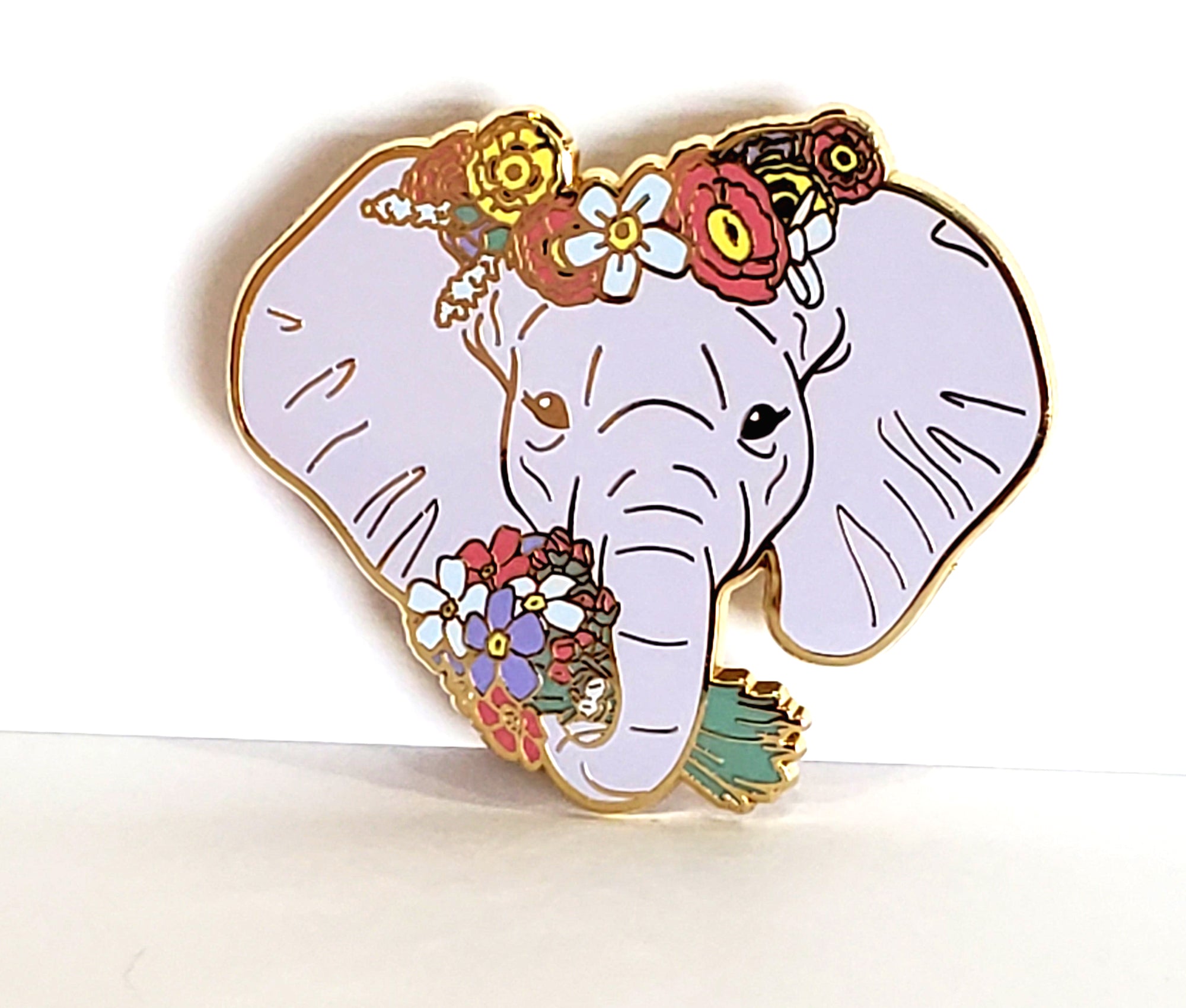 Forget me Not Alzheimer's Elephant Enamel Pin