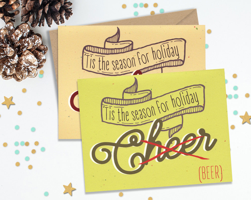 Tis the season for Holiday Beer - Funny Christmas Card Set