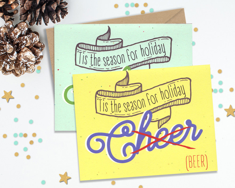 Tis the season for Holiday Beer - Funny Christmas Card Set