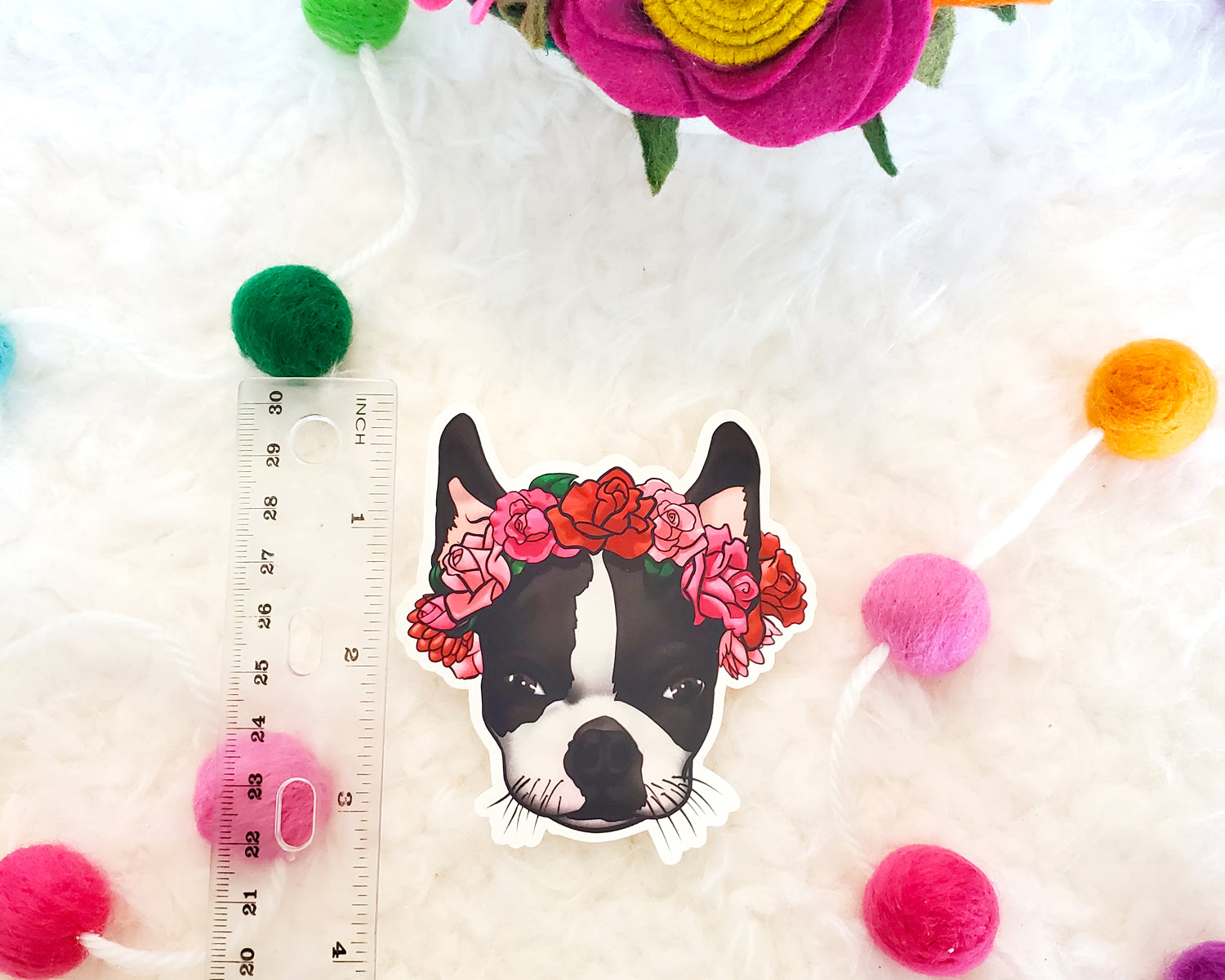 Boston Terrier Vinyl Sticker - GRAY