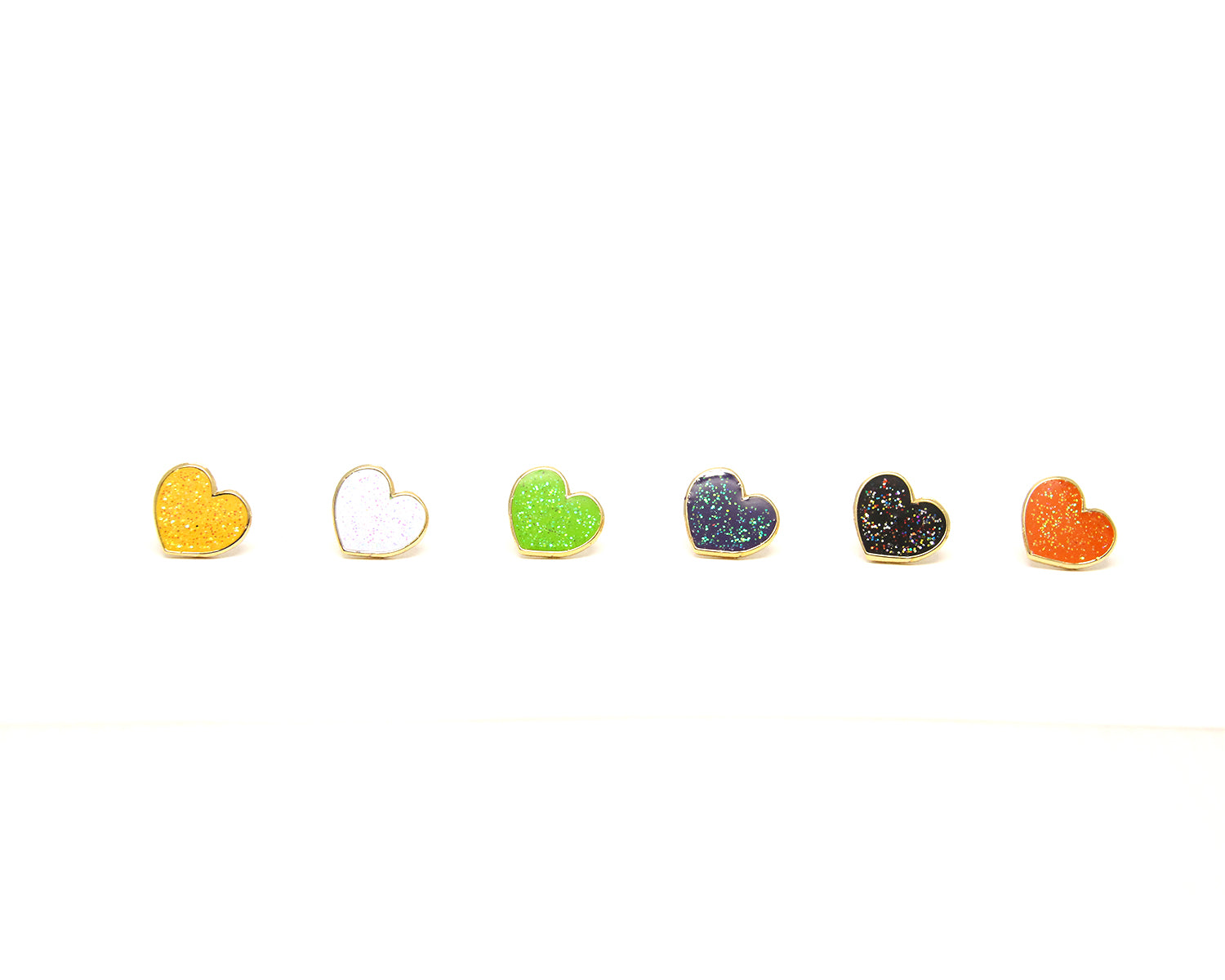 Mini Halloween Heart Enamel Pins Pack