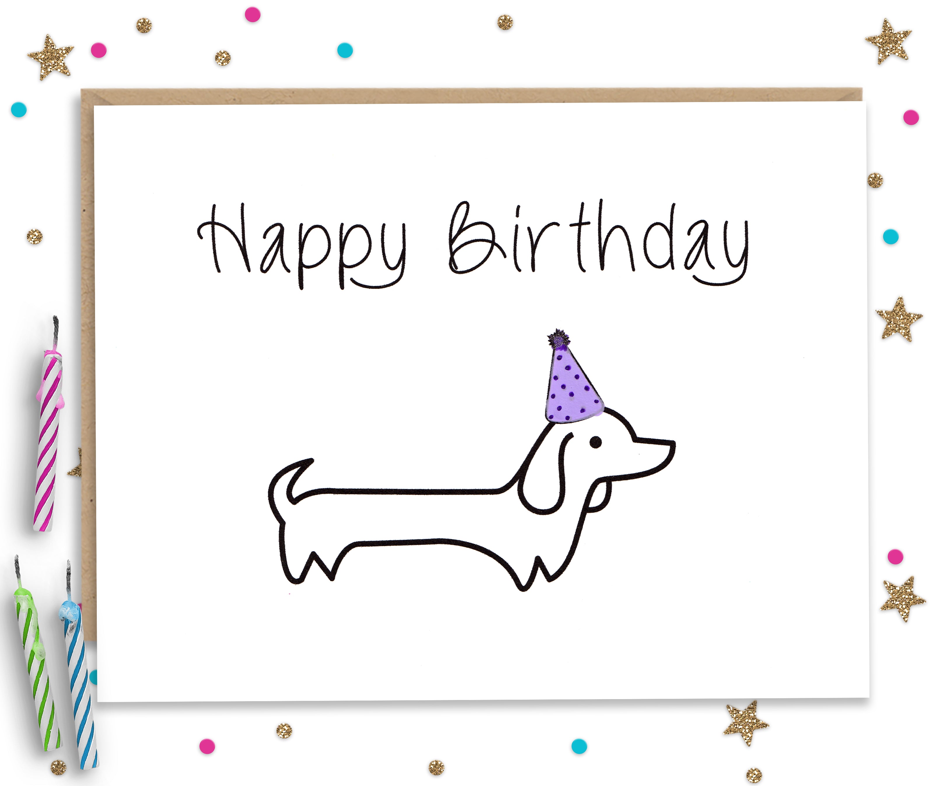 Wiener Dog Birthday Card