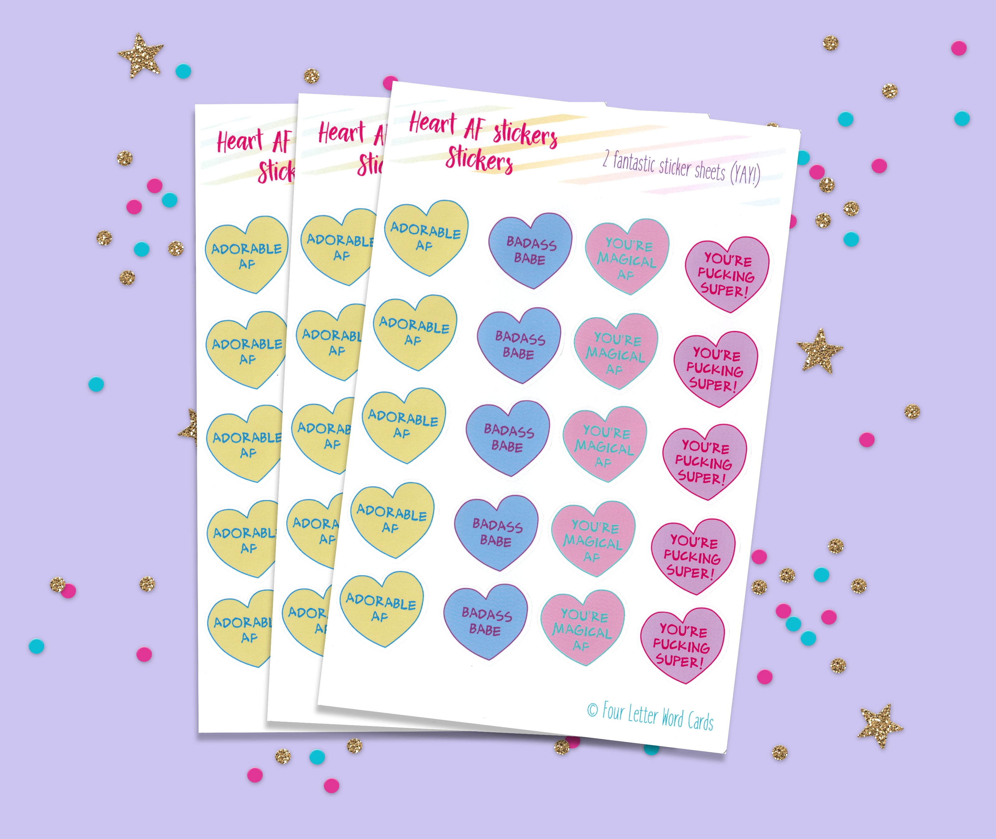 Heart AF stickers