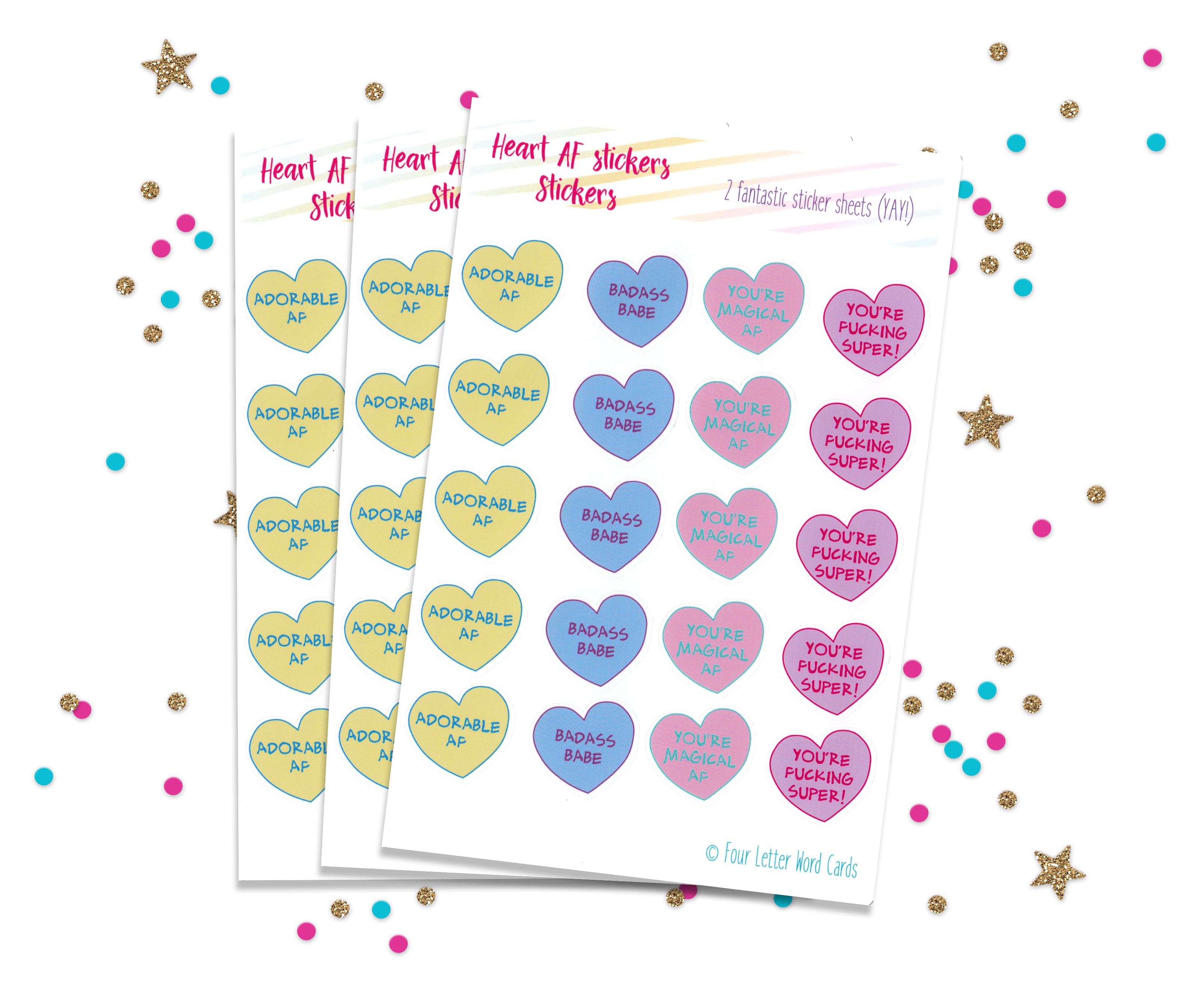 Heart AF stickers
