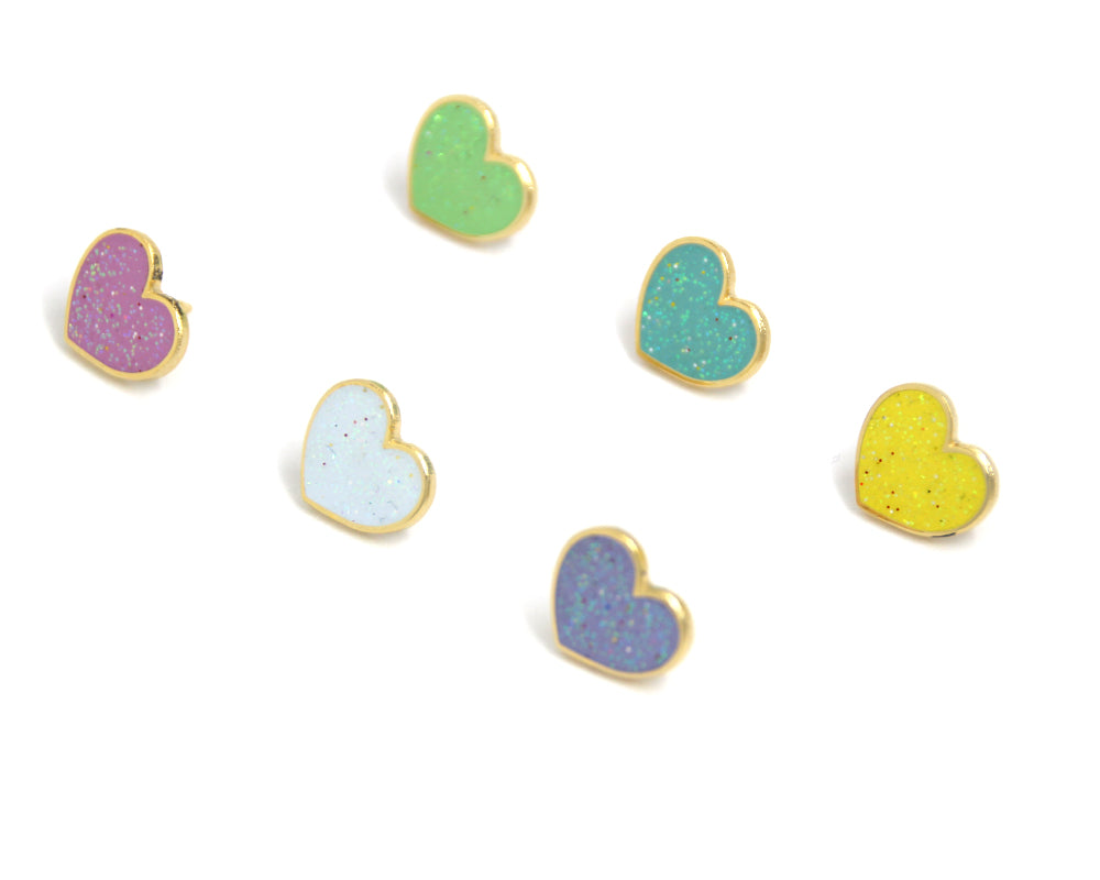Mini Pastel Heart Enamel Pins Pack