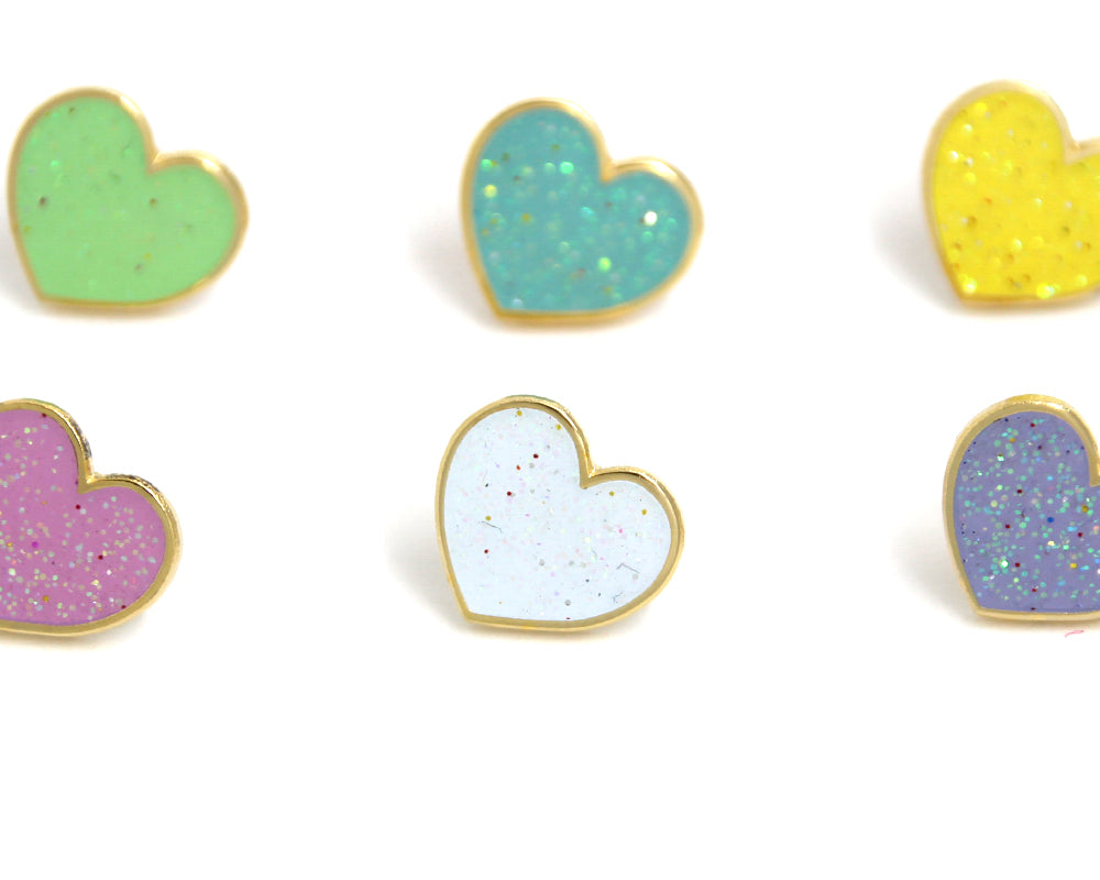 Mini Pastel Heart Enamel Pins Pack