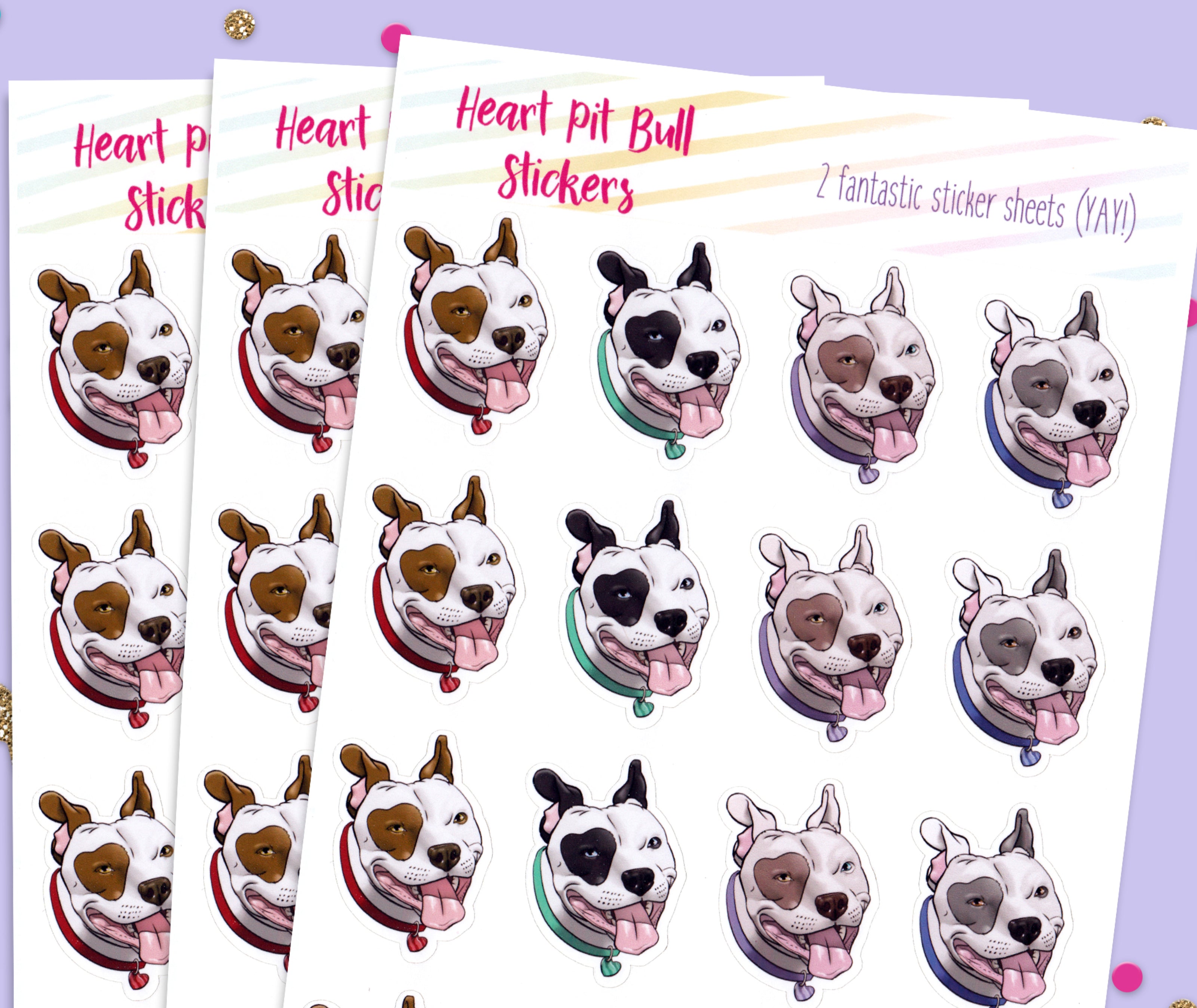 Heart Pit Bull Stickers