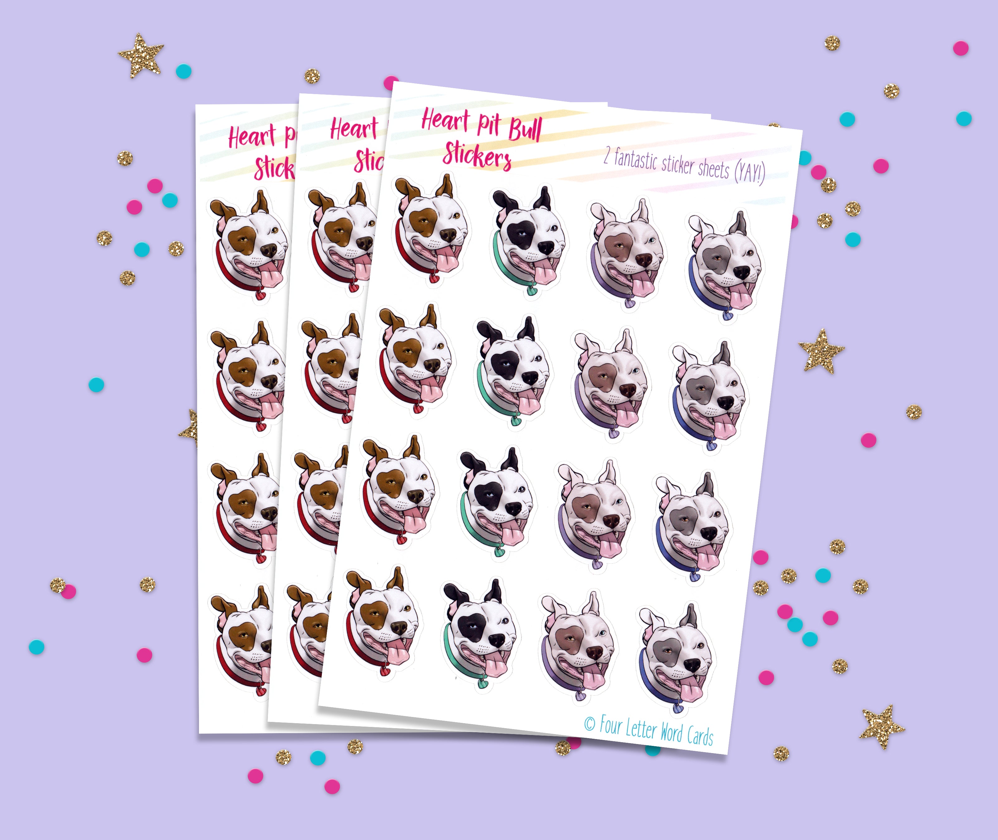 Heart Pit Bull Stickers