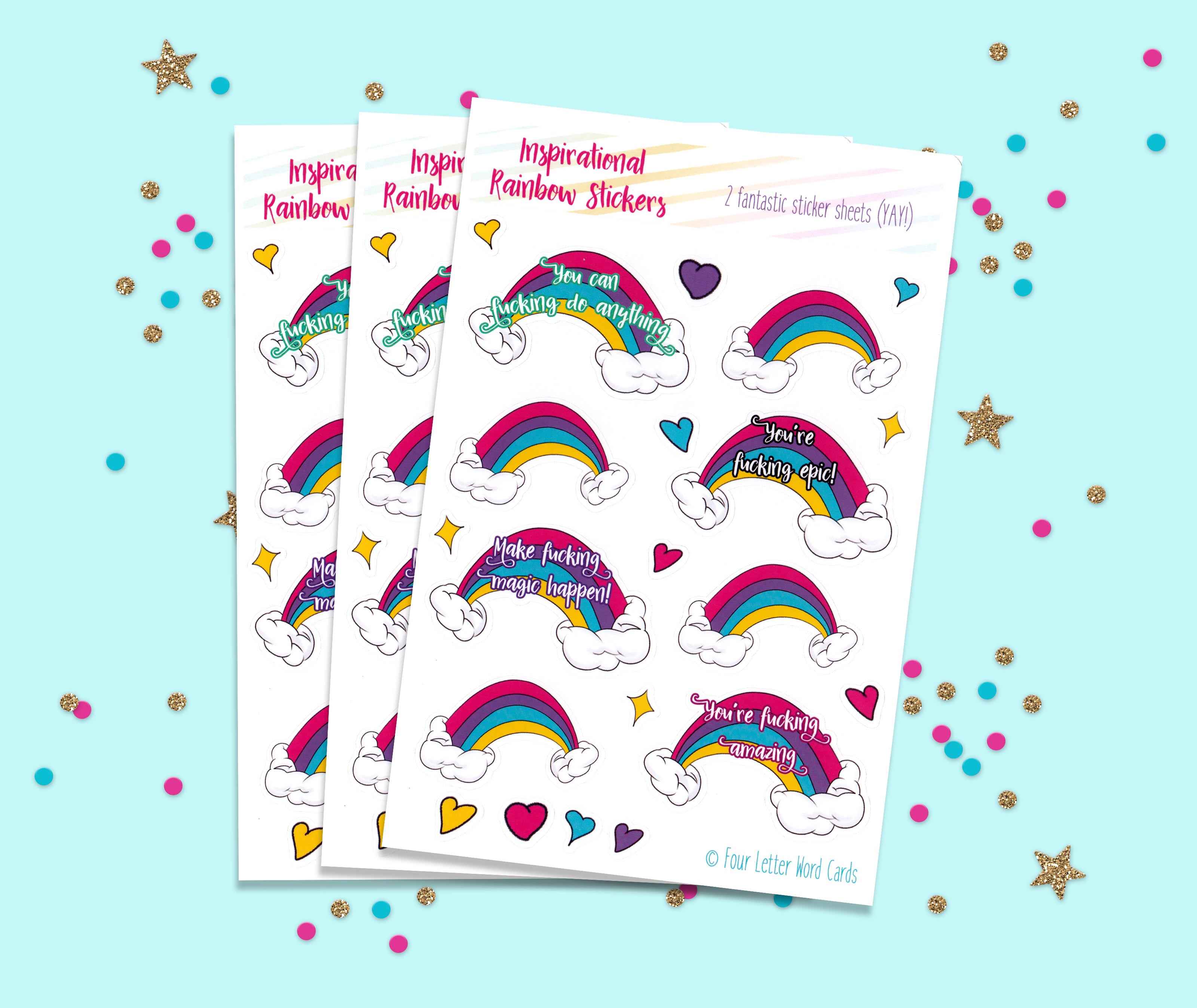 Inspirational rainbows stickers