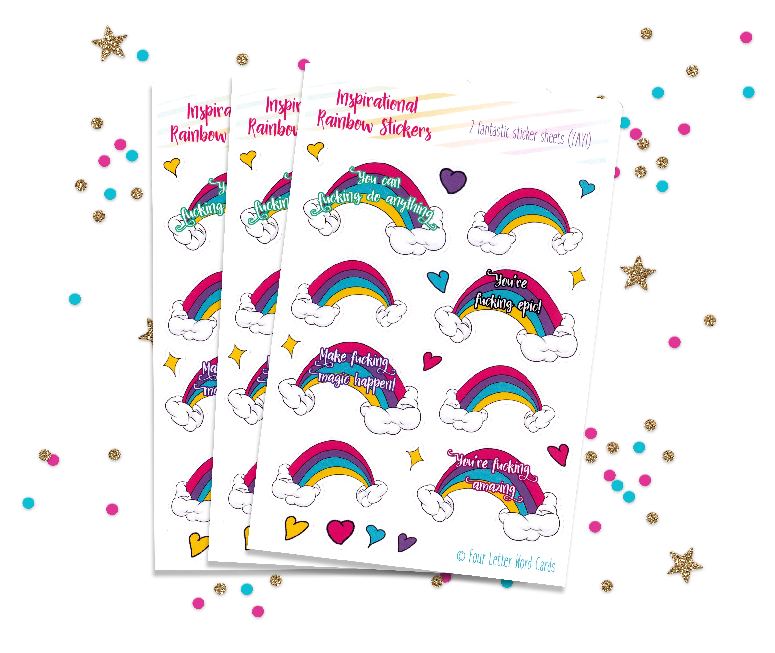 Inspirational rainbows stickers