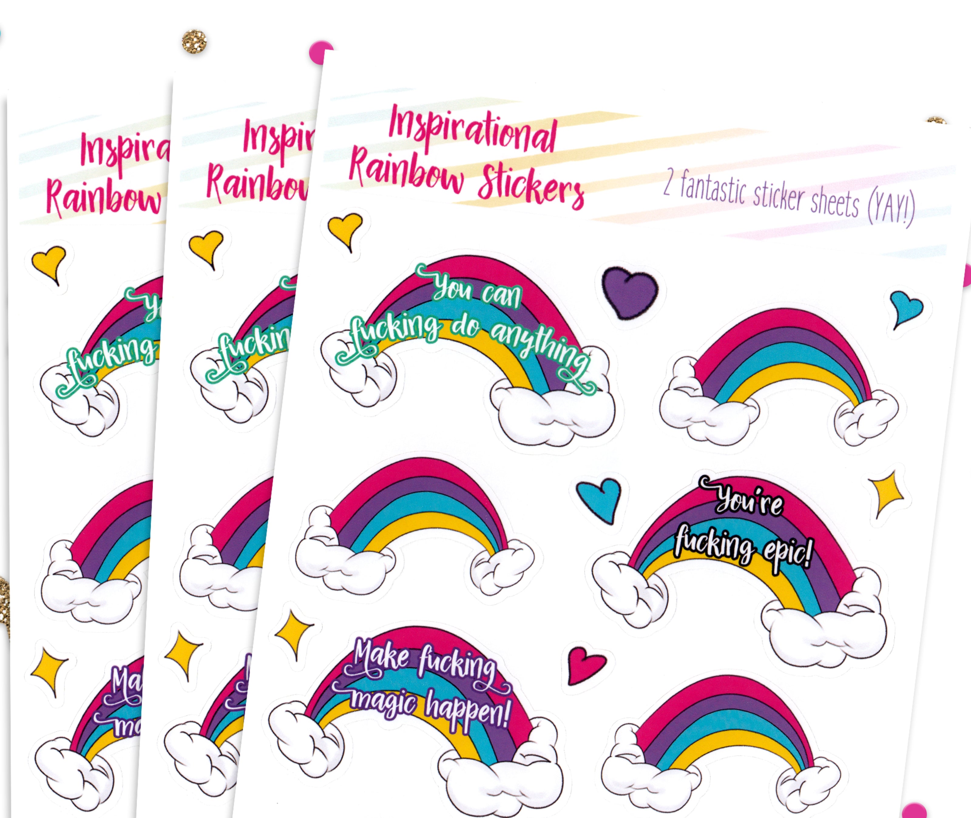 Inspirational rainbows stickers