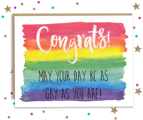 May Your Day Be as Gay As You Are - Gay Wedding Card