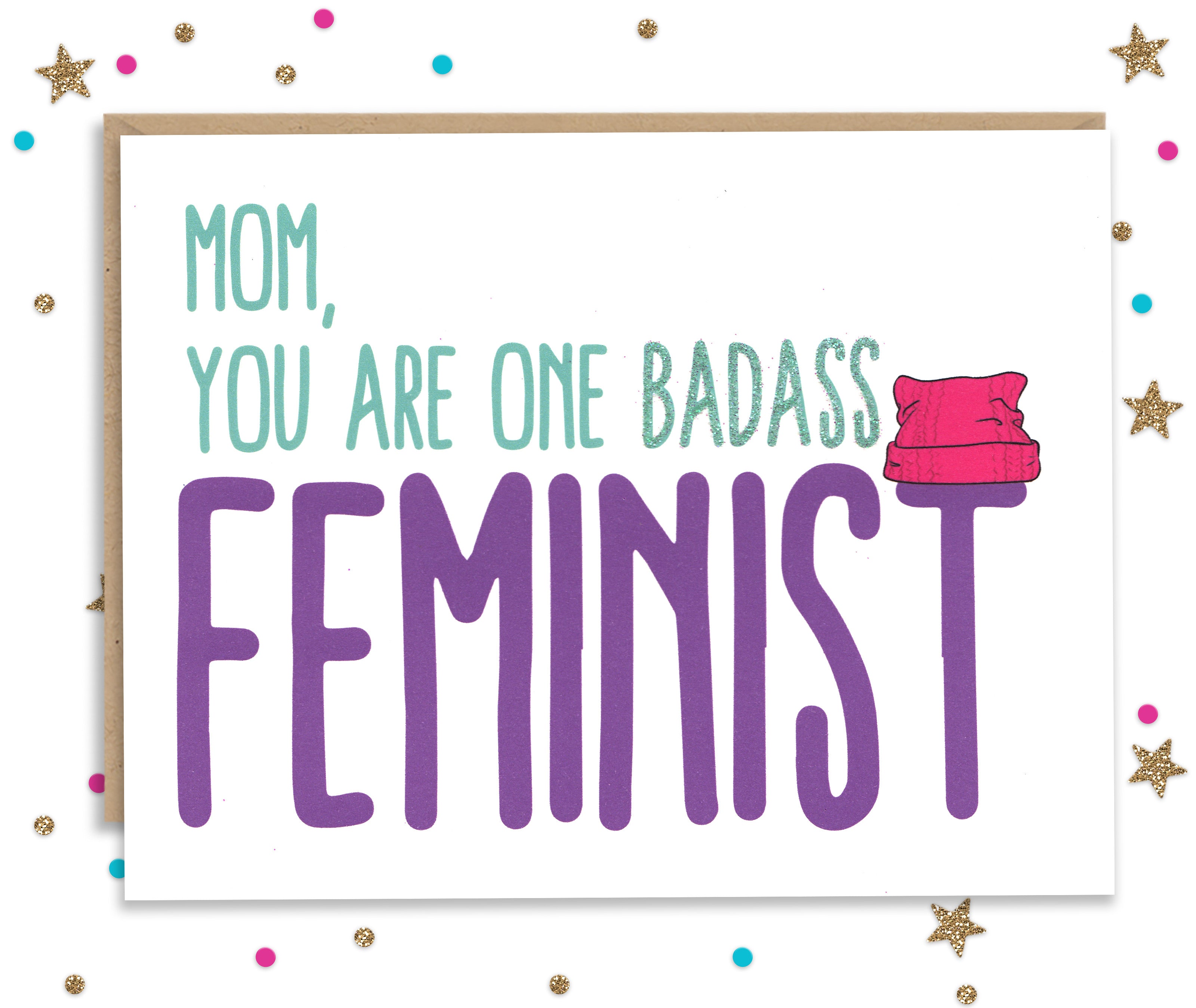 One badass feminist - Mothers Day Card