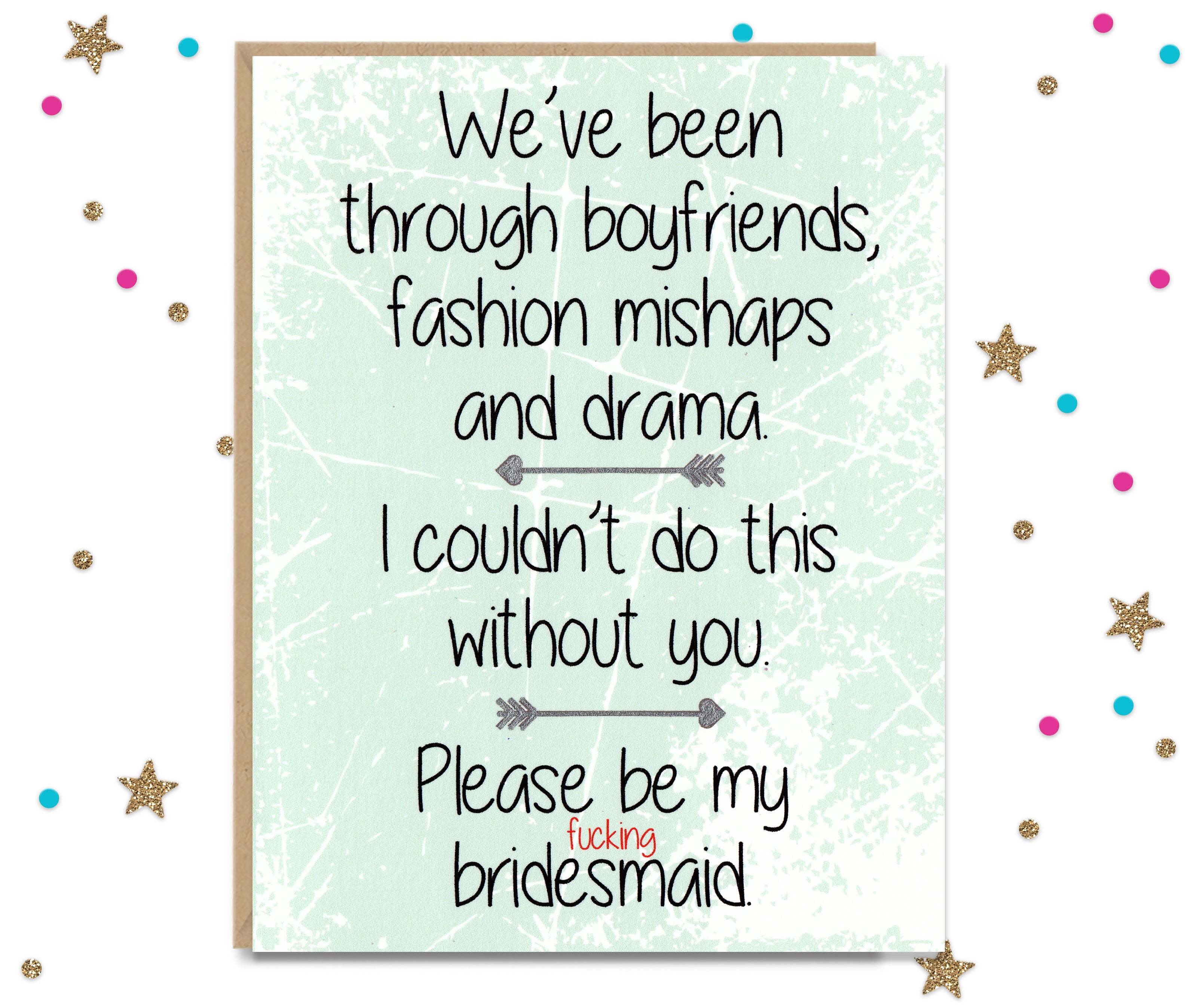 Please Be My Fucking Bridesmaid - Card