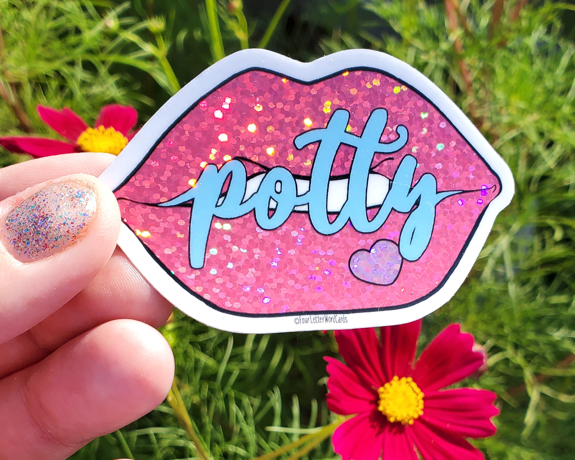 Potty Mouth Holographic Vinyl Sticker