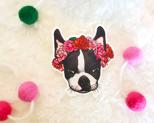 Boston Terrier Vinyl Sticker - BLACK