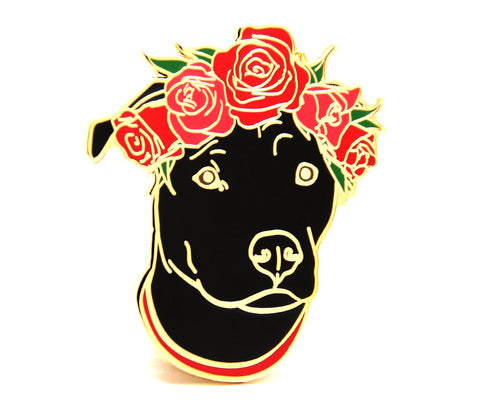 Black Pit Bull Enamel Pin