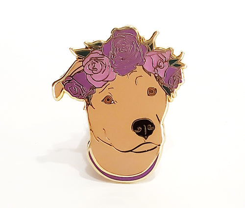 Brown Pit Bull Enamel Pin