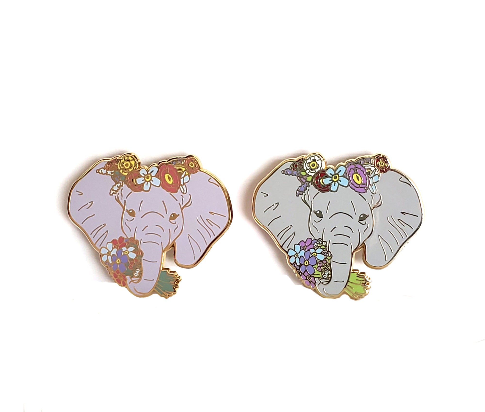 Forget me Not Alzheimer's Elephant Enamel Pin
