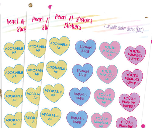 Heart AF stickers