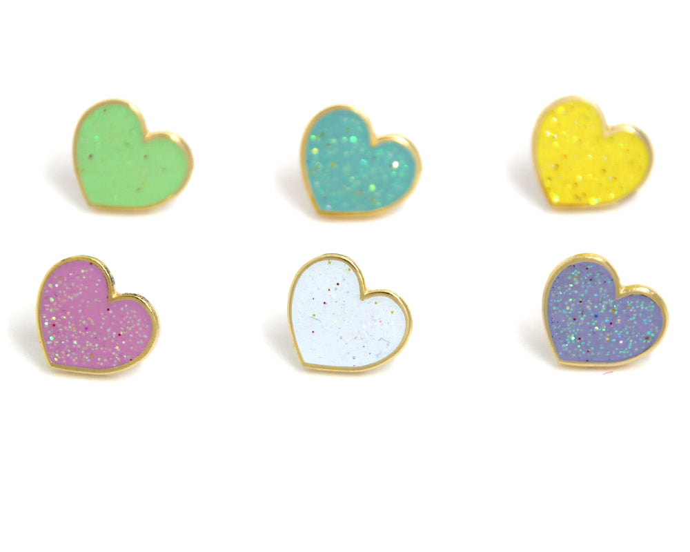 Mini Pastel Heart Enamel Pins Pack