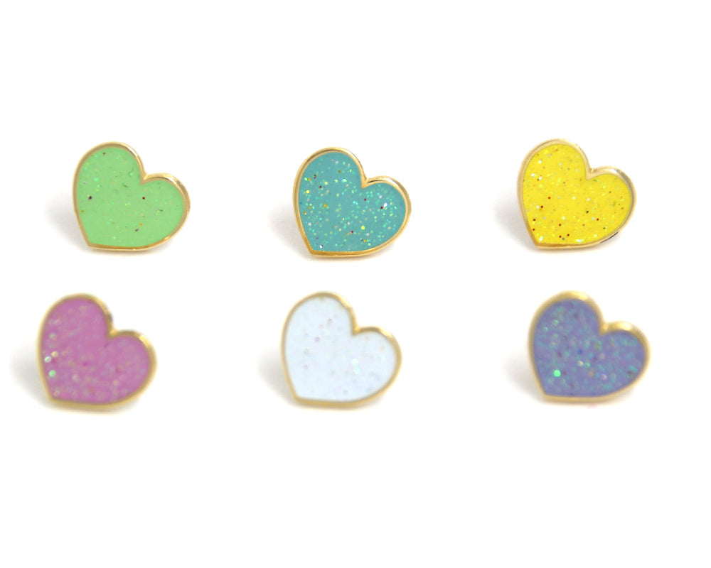 Mini Pastel Heart Enamel Pins Pack