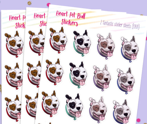 Heart Pit Bull Stickers