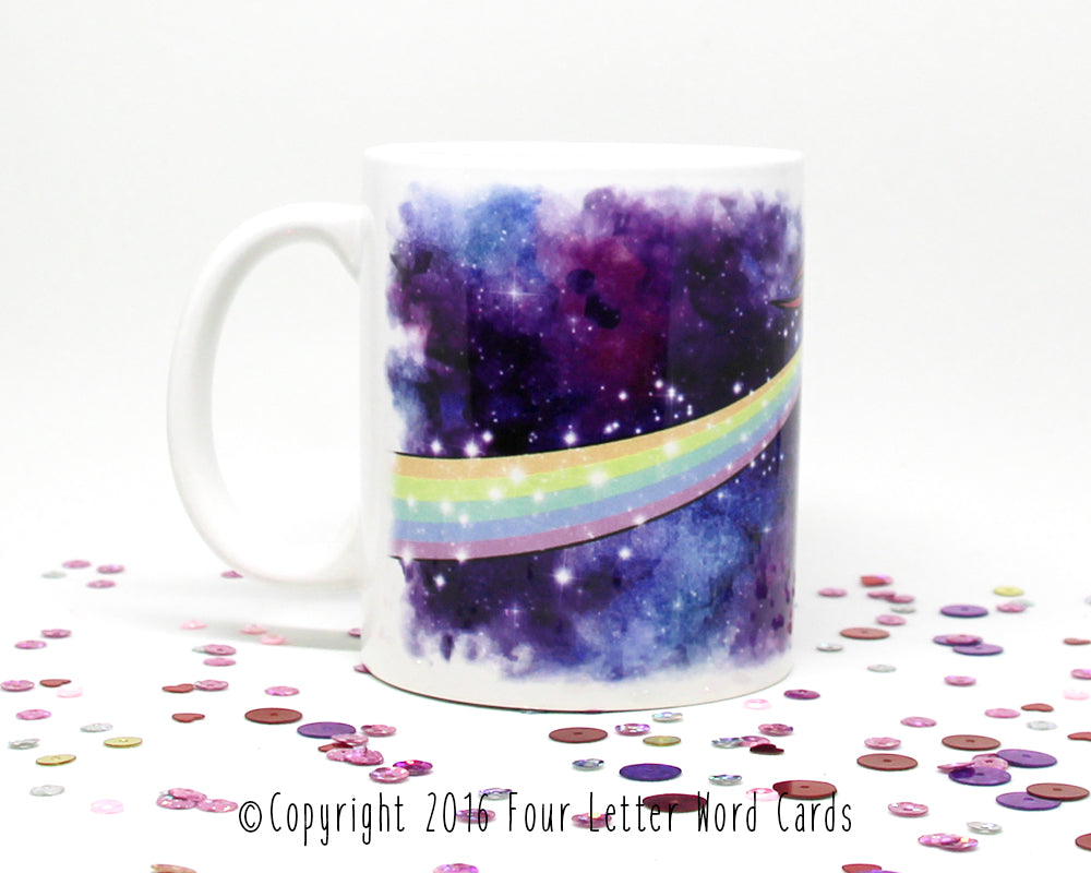 You're Fucking Out of This World Space Unicorn Coffee Mug